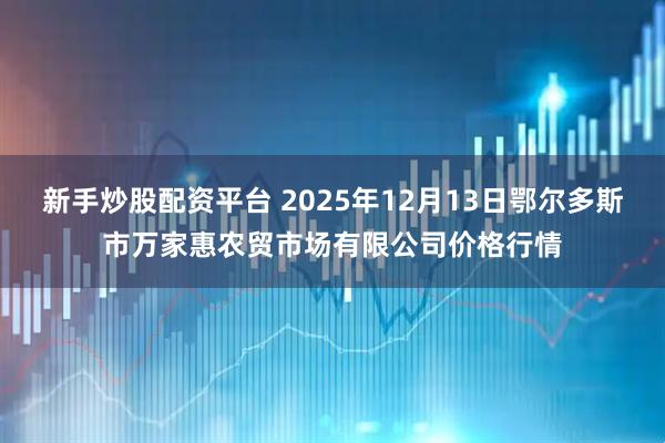 新手炒股配资平台 2025年12月13日鄂尔多斯市万家惠农贸市场有限公司价格行情